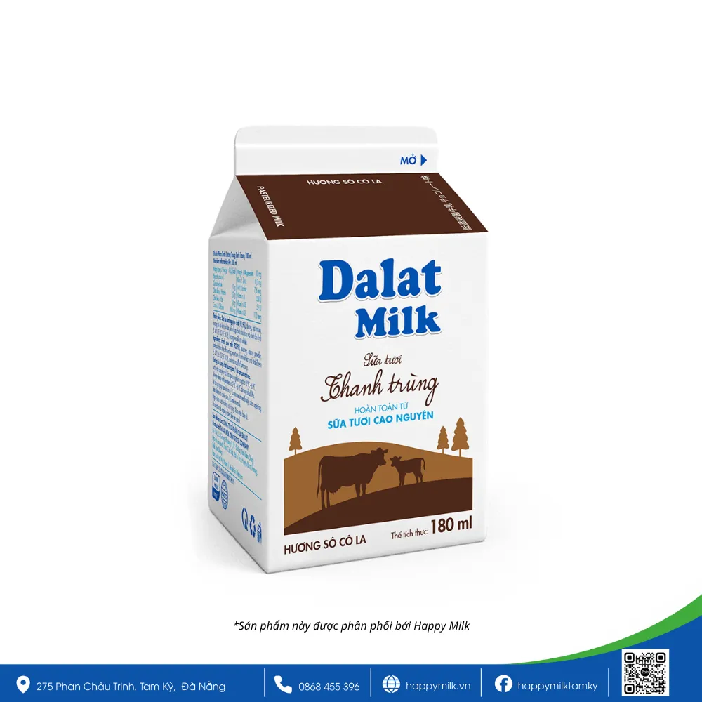 Pasteurized fresh milk with chocolate flavor 180ml